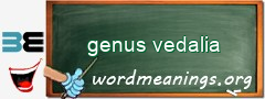 WordMeaning blackboard for genus vedalia